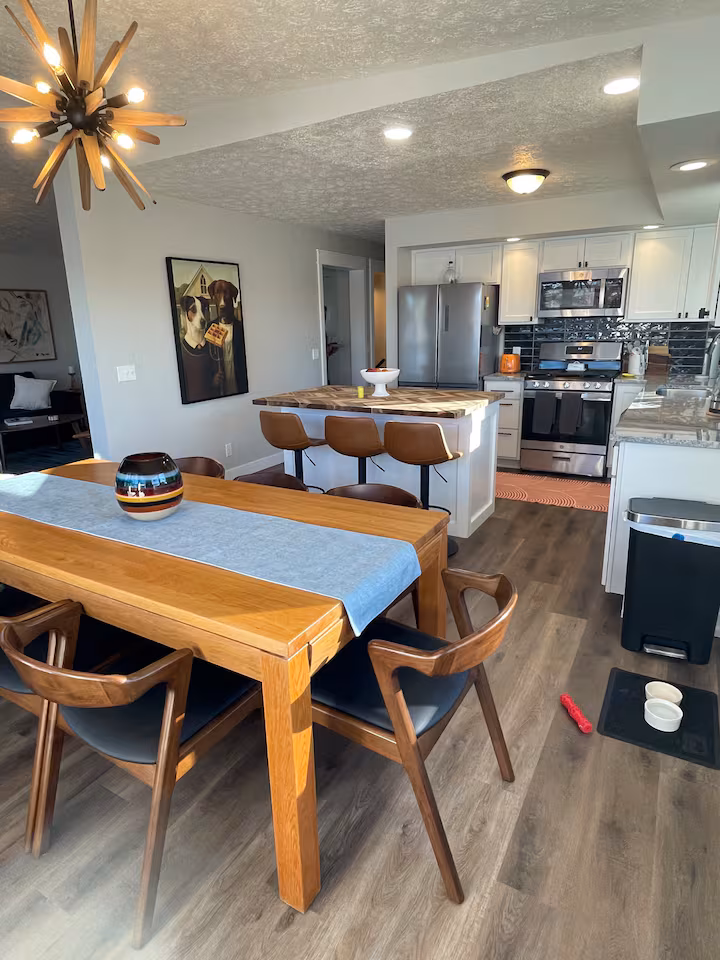 Dining and kitchen area